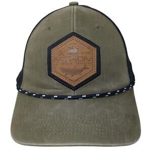 Fathom Snapback Trucker Hat Green One Size Adjustable Mesh Back Rope Embroidered